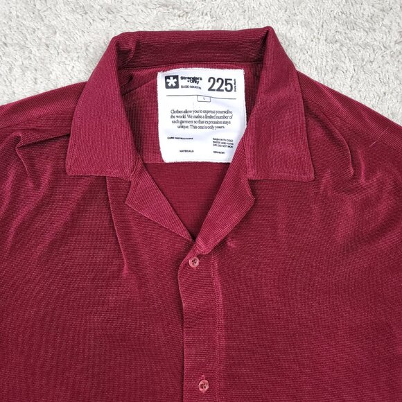 Strangers Only Base Martin 225 100% Acetate Nordstrom Shirt Size Large L Red US - Picture 3 of 6